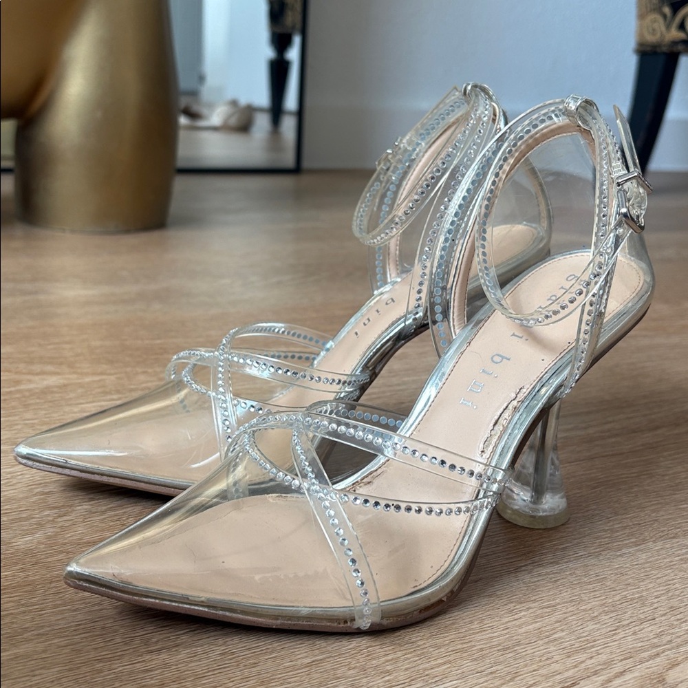 Gianni Bini Clear and Silver Strappy Heels - Picture 4 of 8